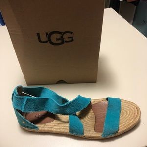UGG size 10 turquoise sandals